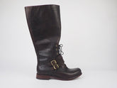 Womens Timberland Lucille 20645 Leather Dark Brown Ladies Half Zip On Side Boots